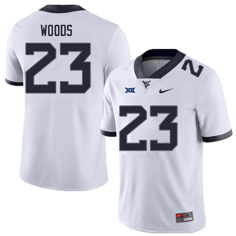 Men #23 Charles Woods West Virginia Mountaineers College Football Jerseys Sale-White